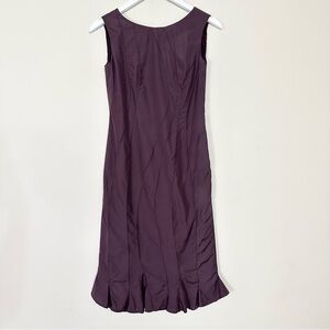Jil Sander Purple Silk Blend Sleeveless Dress